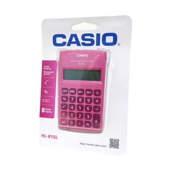 Imagen minicalculadora casio sencilla hl815l rosada 1